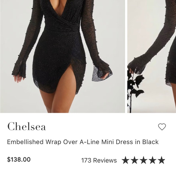 Oh Polly Black Embellished Dress - Picture 9 of 9